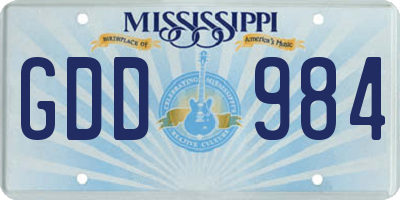 MS license plate GDD984