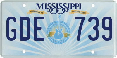 MS license plate GDE739