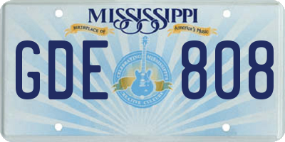 MS license plate GDE808