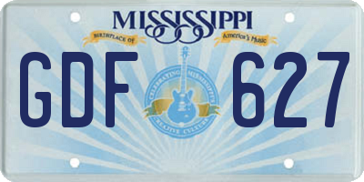MS license plate GDF627