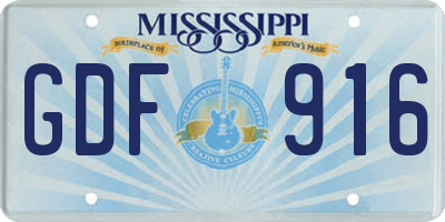 MS license plate GDF916