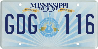 MS license plate GDG116