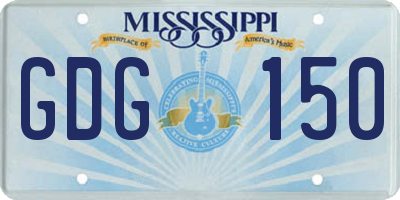 MS license plate GDG150
