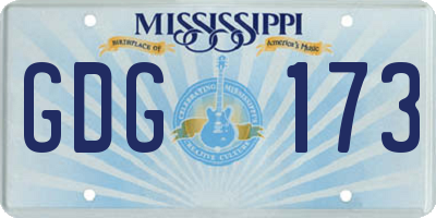 MS license plate GDG173
