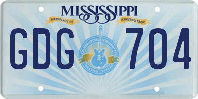 MS license plate GDG704
