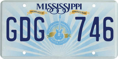 MS license plate GDG746