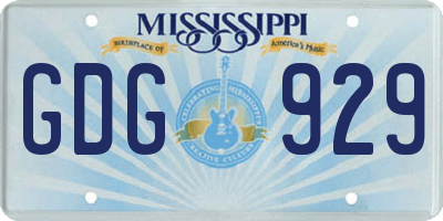 MS license plate GDG929