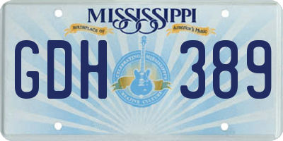 MS license plate GDH389