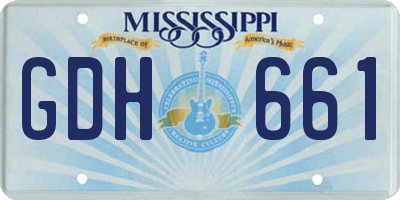 MS license plate GDH661