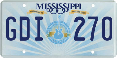 MS license plate GDI270