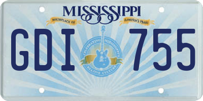 MS license plate GDI755