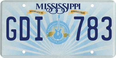 MS license plate GDI783
