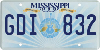 MS license plate GDI832