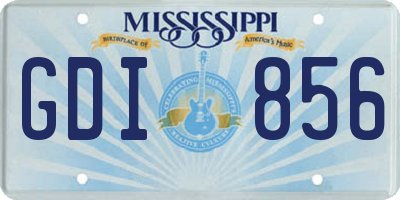 MS license plate GDI856