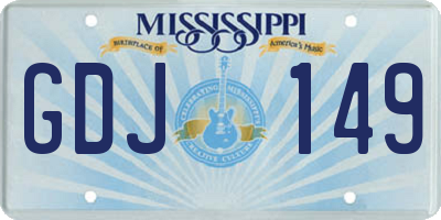 MS license plate GDJ149