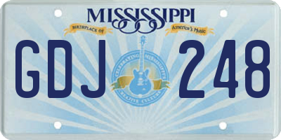 MS license plate GDJ248