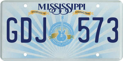 MS license plate GDJ573