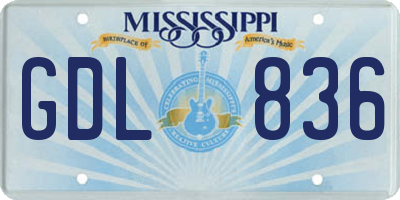 MS license plate GDL836