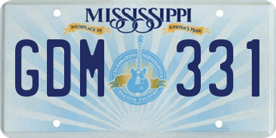 MS license plate GDM331