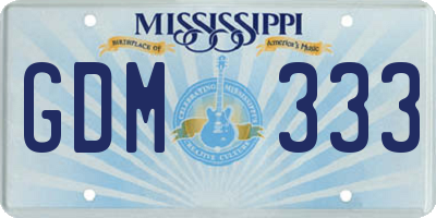 MS license plate GDM333