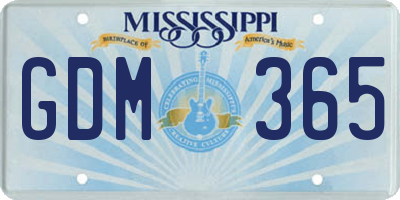MS license plate GDM365