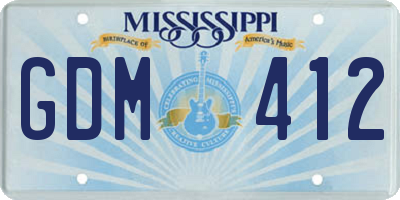 MS license plate GDM412