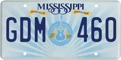 MS license plate GDM460