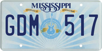MS license plate GDM517