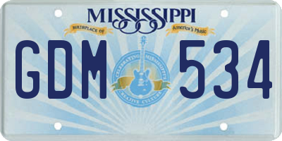 MS license plate GDM534