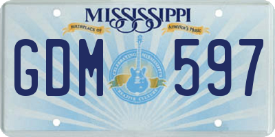MS license plate GDM597