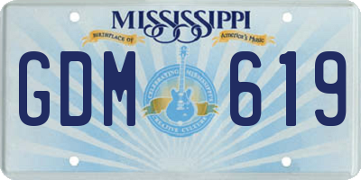 MS license plate GDM619