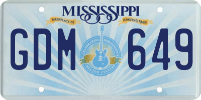 MS license plate GDM649