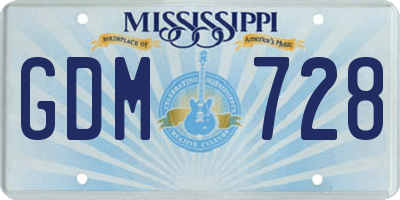 MS license plate GDM728