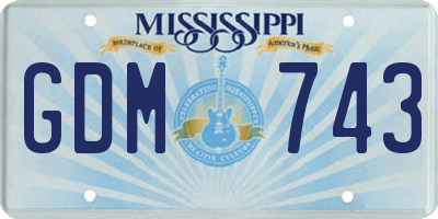 MS license plate GDM743