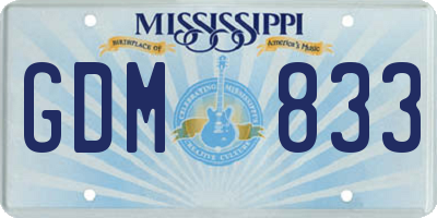 MS license plate GDM833