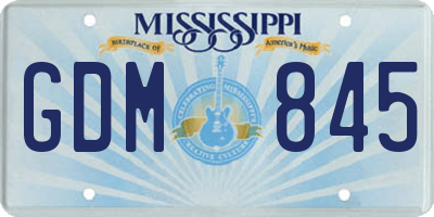 MS license plate GDM845