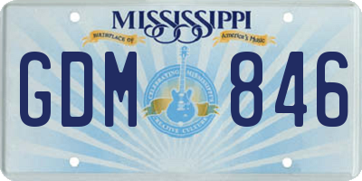 MS license plate GDM846