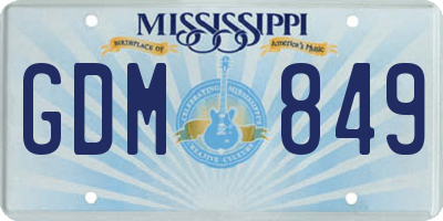 MS license plate GDM849