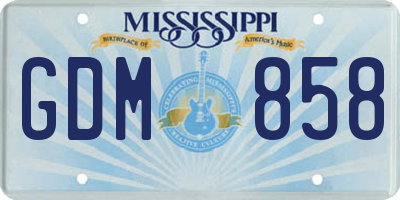 MS license plate GDM858