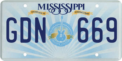 MS license plate GDN669