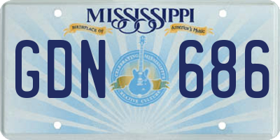 MS license plate GDN686