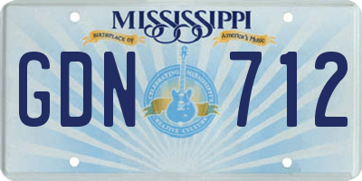 MS license plate GDN712