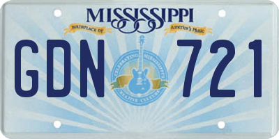 MS license plate GDN721