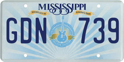 MS license plate GDN739