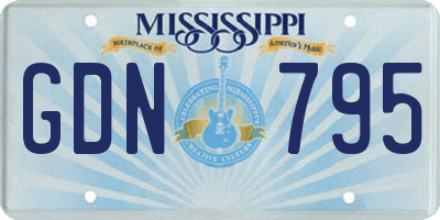 MS license plate GDN795