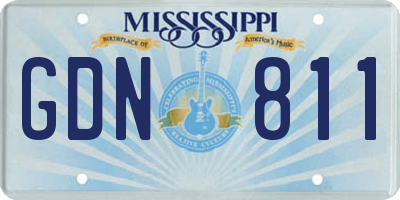 MS license plate GDN811