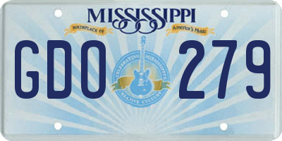 MS license plate GDO279