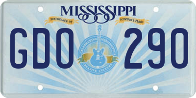MS license plate GDO290