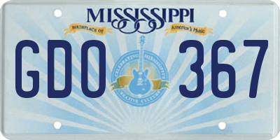 MS license plate GDO367