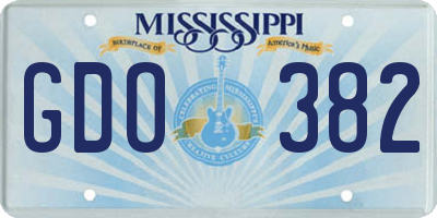 MS license plate GDO382